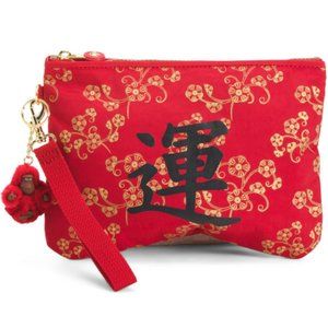 Kipling Red Chinese New Year Wristlet Pouch Zao